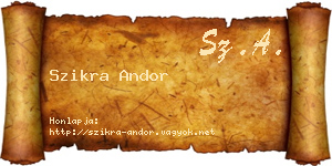 Szikra Andor névjegykártya